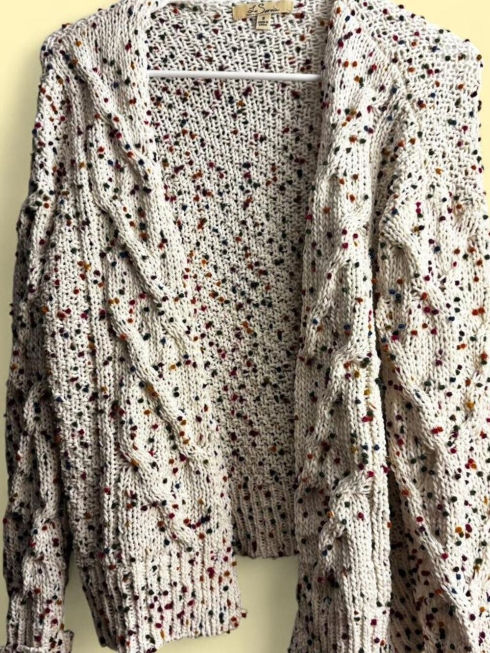 Knit Cardigan Multicolored Speckled Detail